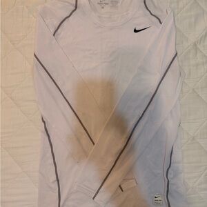 Nike Pro White Long Sleeve Performance Top
